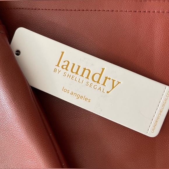 LAUNDRY by Shelli Segal Faux Leather High Waist Leggings in HENNA size XL NWT - Picture 2 of 11